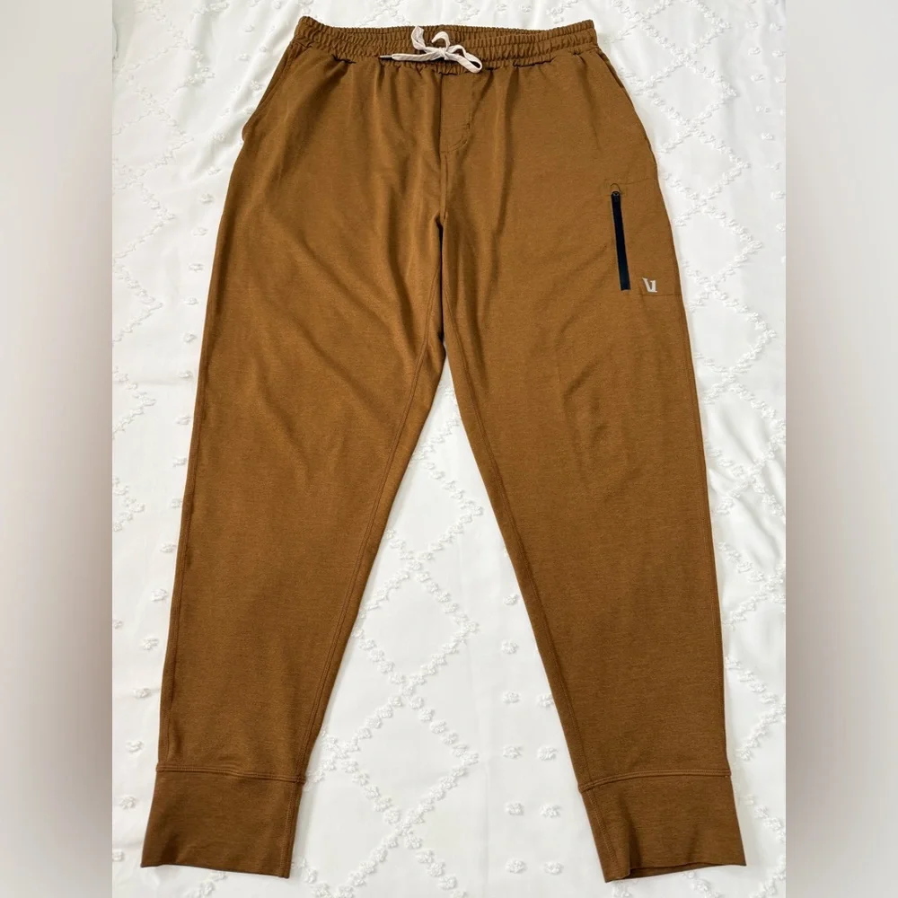 Vuori Men’s Sunday Performance Joggers – Warm Gold / Pecan Heather – Size XL - Picture 2 of 9